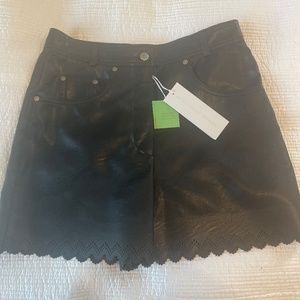 Stella McCartney vegan leather scalloped shorts